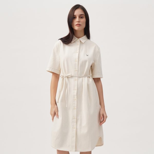 Shirt Dress with Contrast Stitching